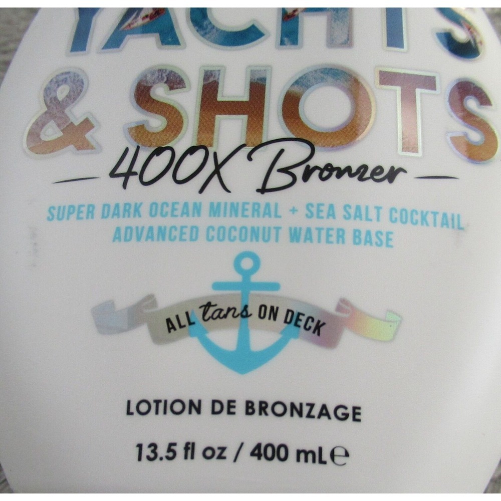 Tan Asz U Yachts & Shots Tanning Lotion 13.5 oz 400X Bronzer Coconut Water Based - Picture 3 of 6